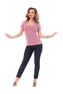 T-shirt pin-up rose années 50