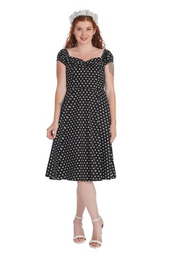 Robe noire a pois blanc