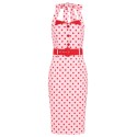 Robe droite a pois rose