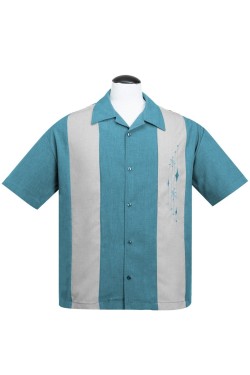 Chemise bowling bleue