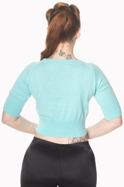 Cardigan turquoise rétro