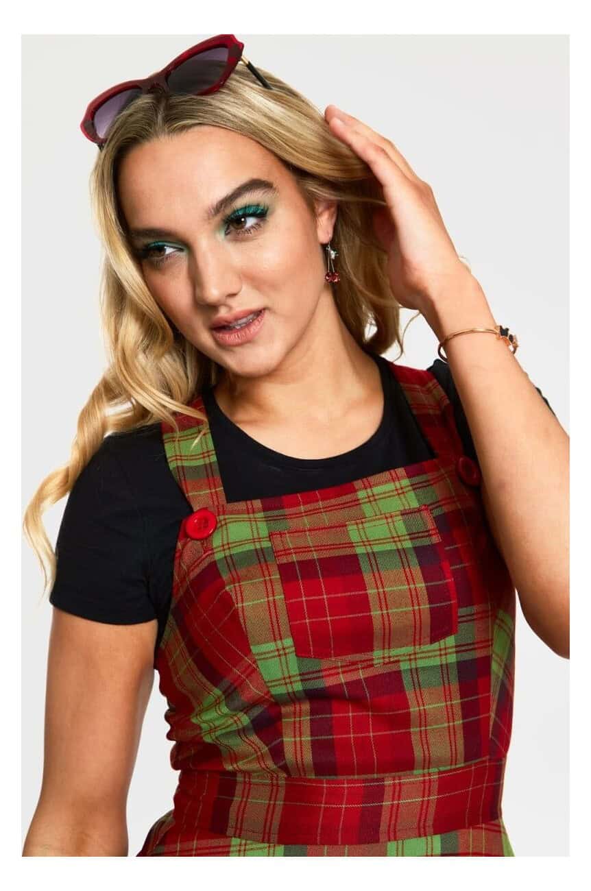Robe pin-up à tartan coupe vintage années 50
