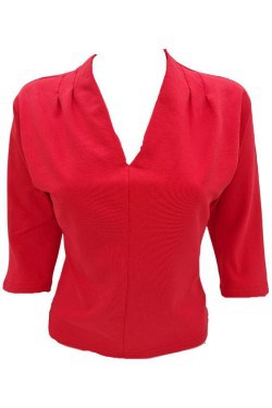 Chemise pin-up rouge années 50