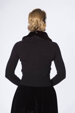 Cardigan pin-up noir années 50