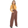 Pantalon swing taille haute a bretelles