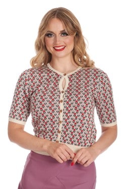 Cardigan coeur écru