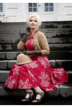 T-shirt bordeaux tropical style rockabilly - Rock n Romance