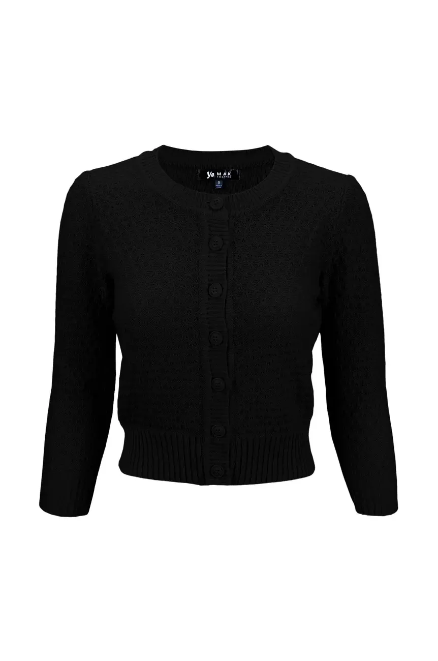 Cardigan vintage en coton noir