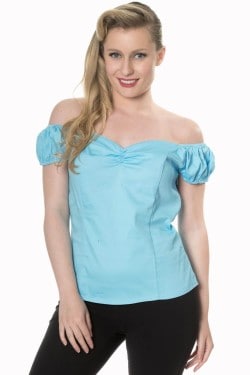 T-shirt pin-up bleu années 50