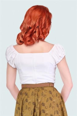 Haut pin-up blanc col bateau