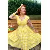 Robe pin-up a carreaux jaune