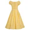 Robe corolle a carreaux jaune