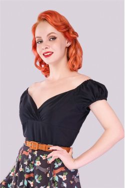 T-shirt pin-up noir années 50
