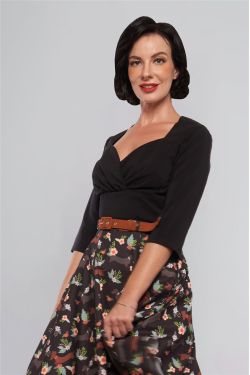 T-shirt pin-up noir années 50