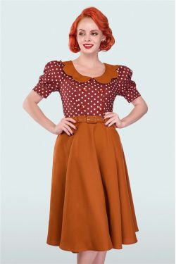 Jupe vintage marron taille haute