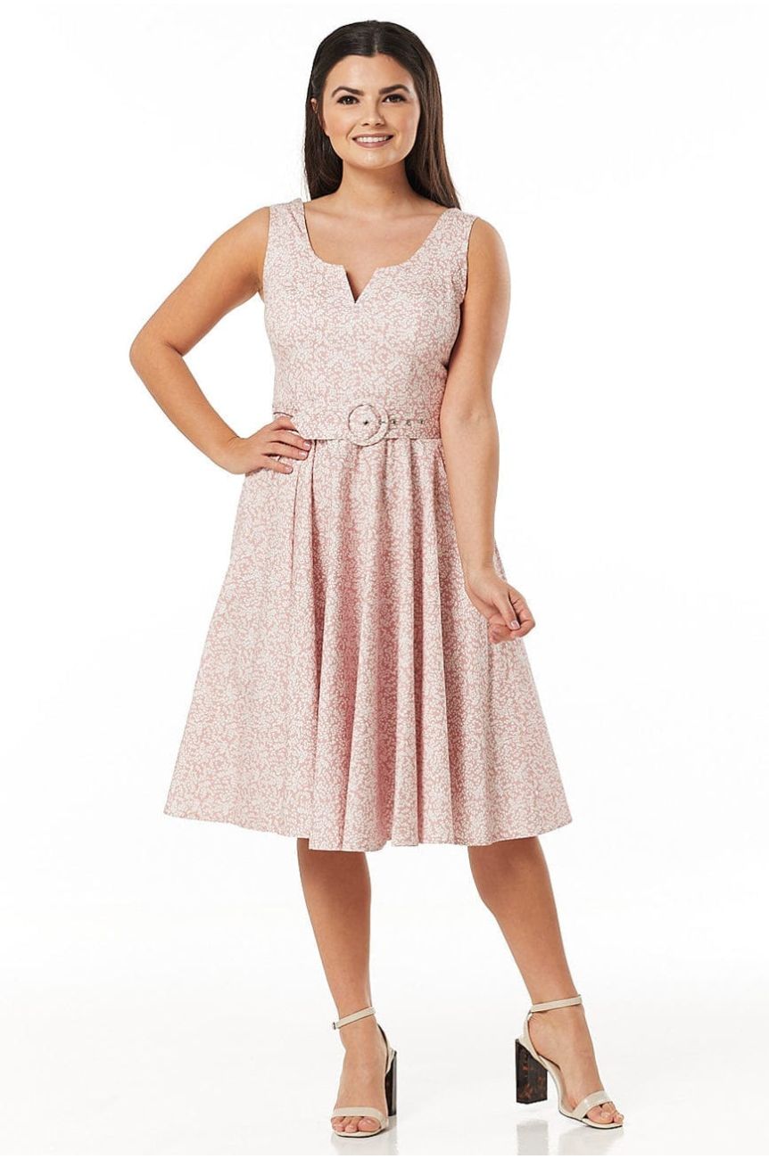 Robe swing corail col V