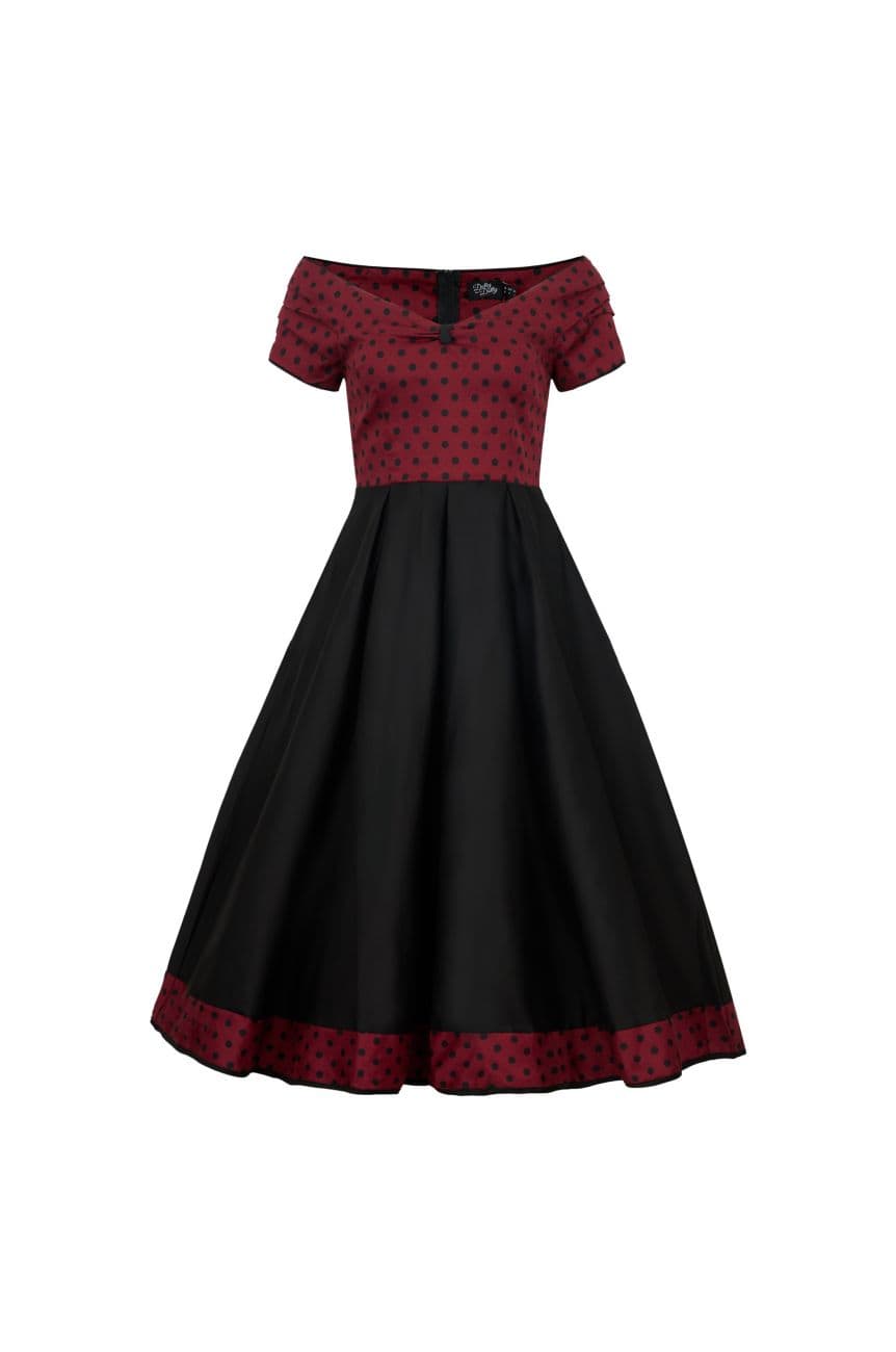 Robe rockabilly bordeaux et noire