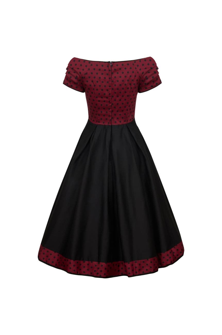 Robe vintage bordeaux a pois