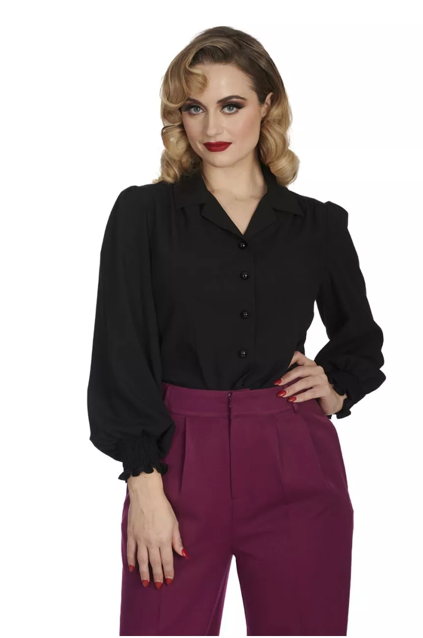 Blouse rétro noire