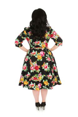 Robe noire vintage a fleur - hearts and roses