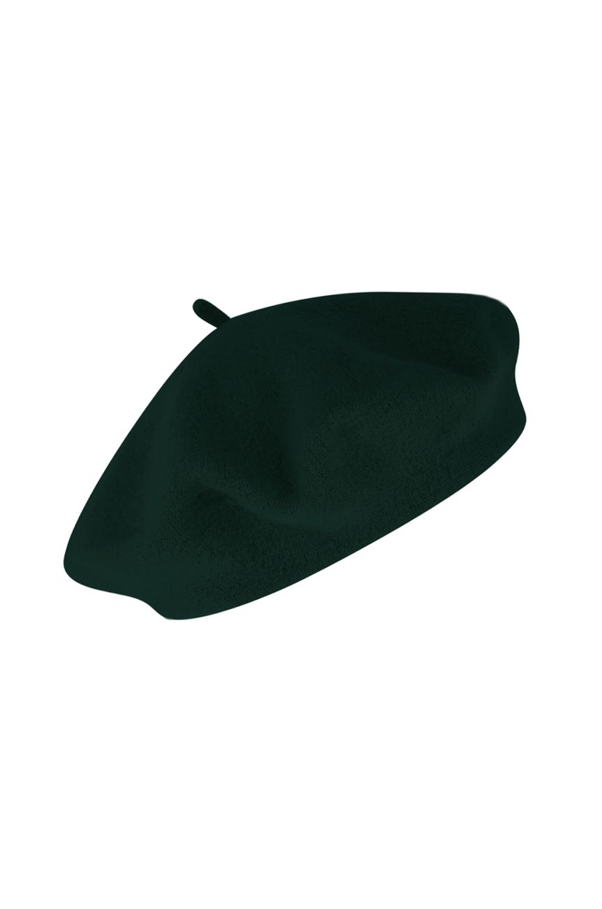 Beret rétro en laine vert sapin