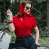 Blouse années 40's rouge