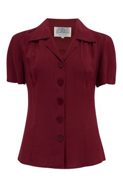 Blouse pin-up bordeaux années 50