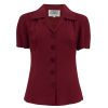 Blouse bordeaux manches courtes