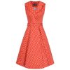 Robe rouge a pois col chemise