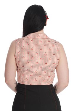 T-shirt pin-up cerises rose années 50