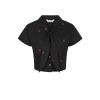 Blouse retro noire imprimé cerise