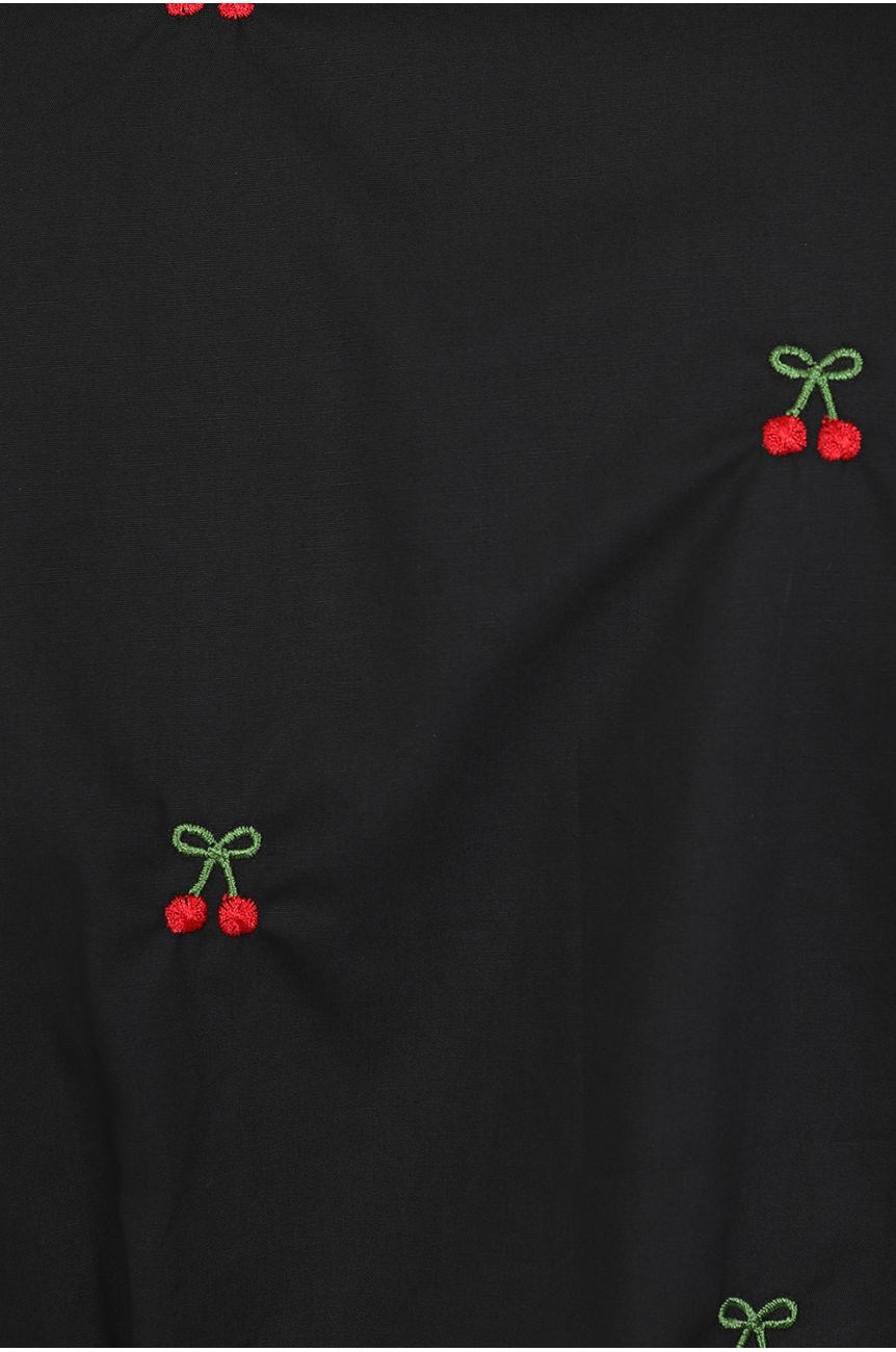 Blouse noire imprimé cerise