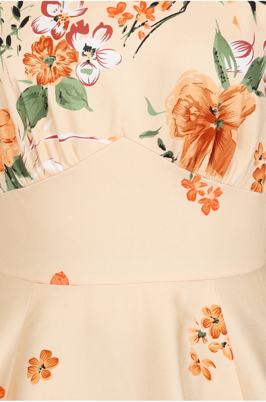 Robe hearts and roses motif placé fleur