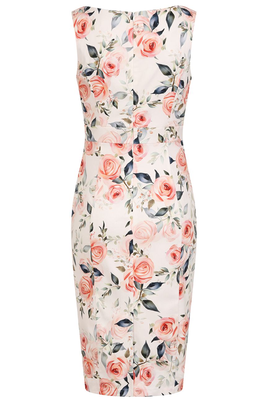 Robe crayon rétro a fleur