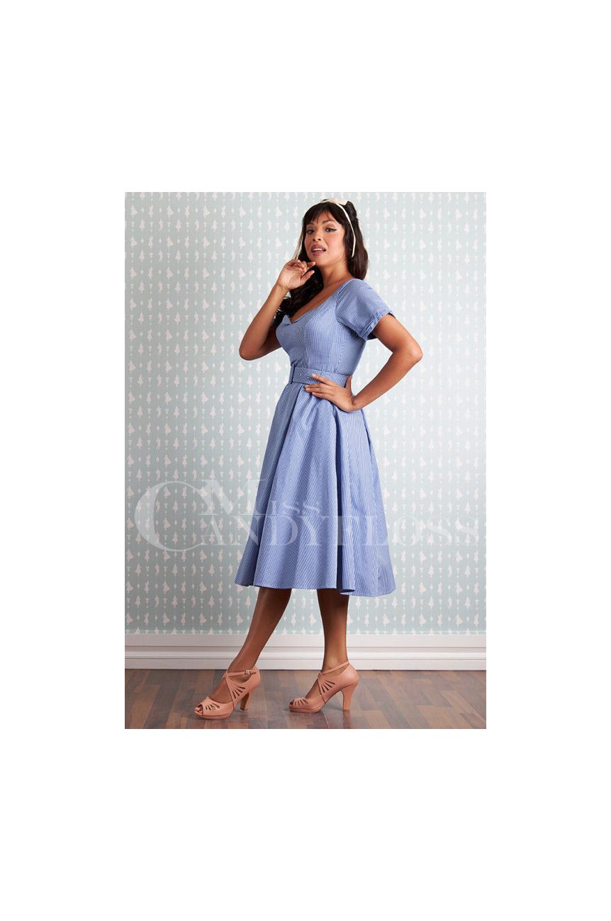 Robe années 50 vichy bleue Miss Candyfloss