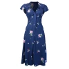 Robe petty Retro blue a fleurs