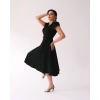 Robe année40 noire décolleté carré