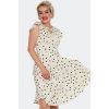 Robe vintage écrue pois