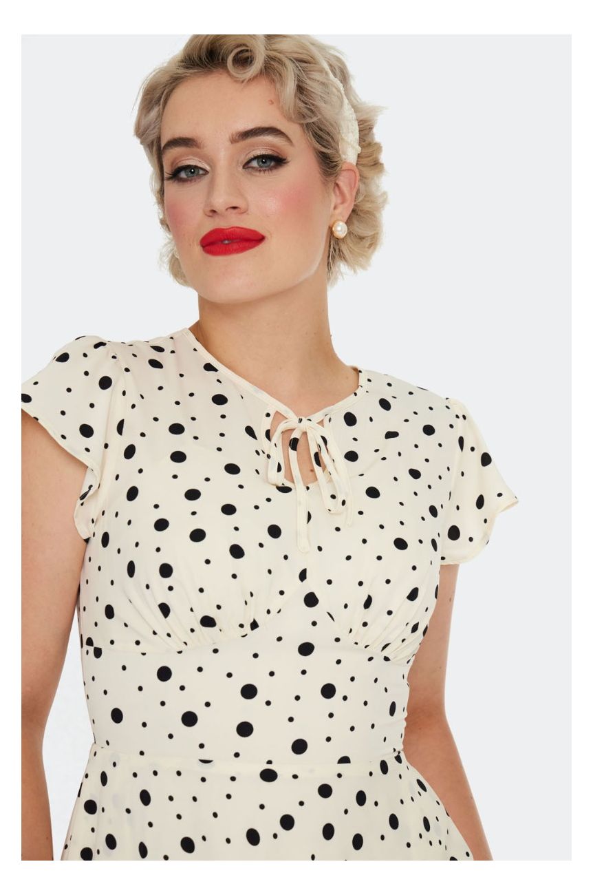 Robe écrue pois
