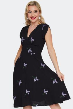 Robe vintage noire brodée Voodoo vixen