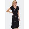 Robe vintage noire brodée de fleurs