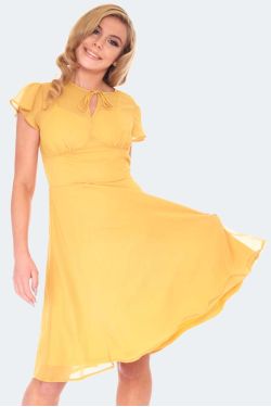 Robe retro moutarde Voodoo vixen