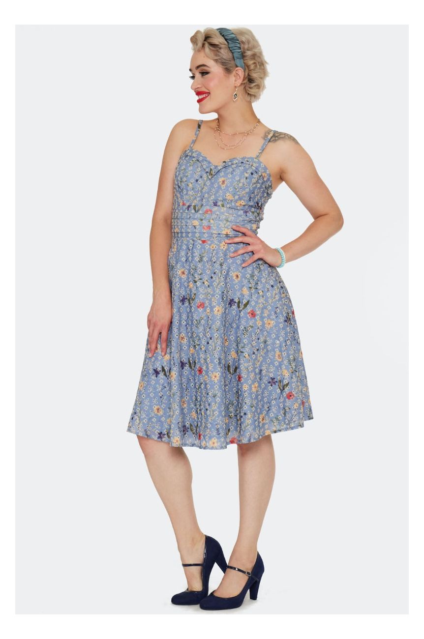 Robe a bretelle vintage a fleur