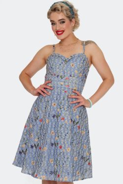 Robe a bretelle retro a fleur