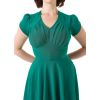 Robe pin-up verte années 40