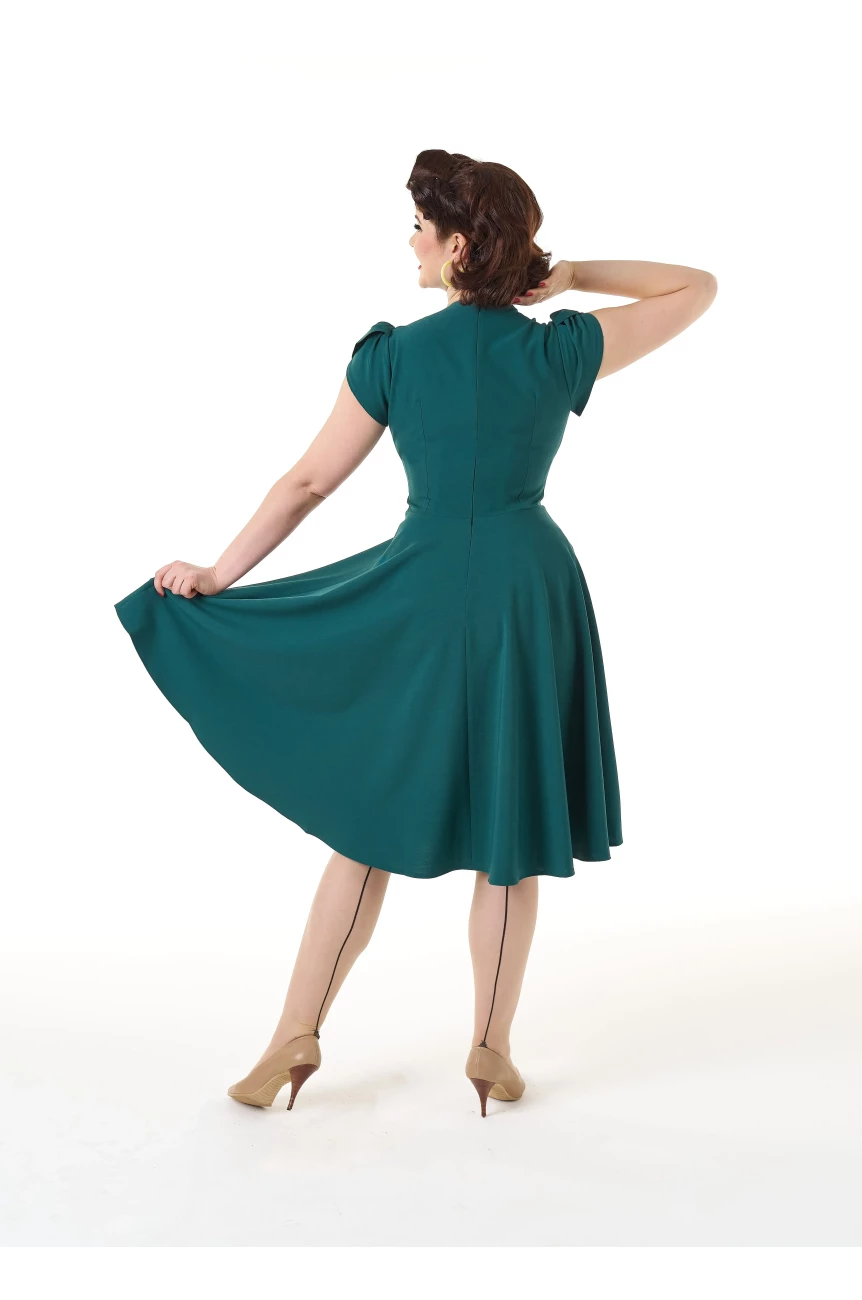 Robe retro 50's vert foncé