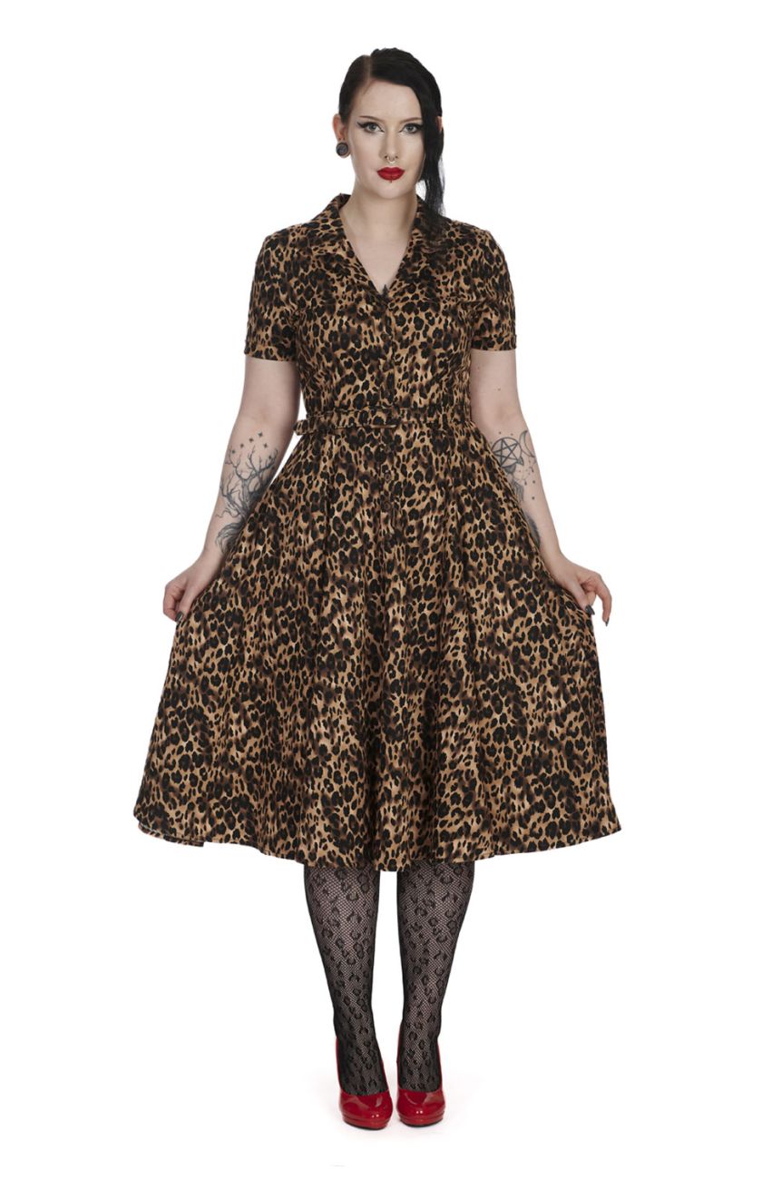 Robe chemise léopard retro