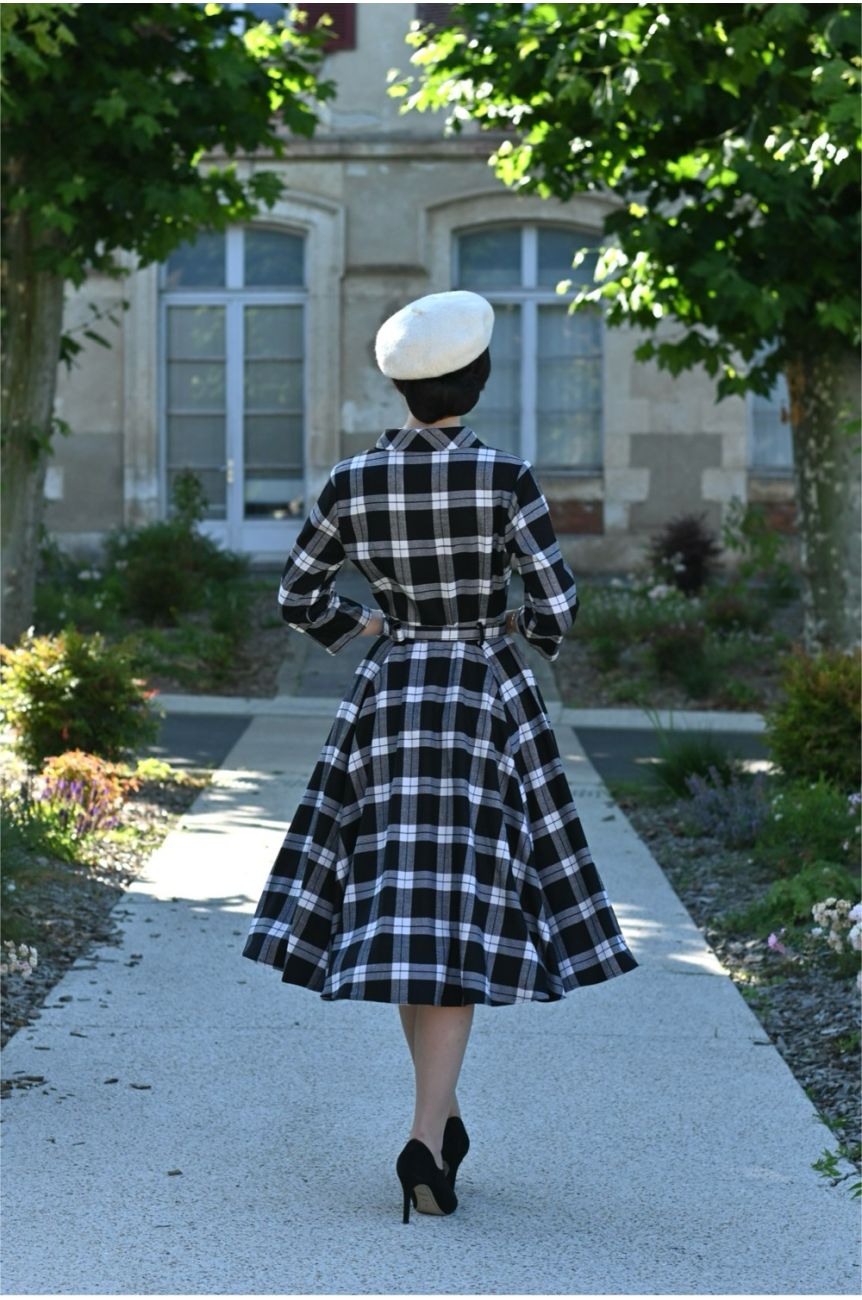 Robe chemise retro ecossais