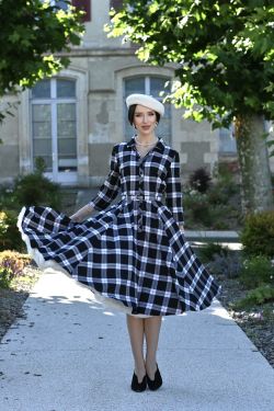 Robe chemise retro tartan Hearts and Roses