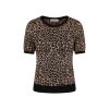 Pull rockabilly léopard manches courtes